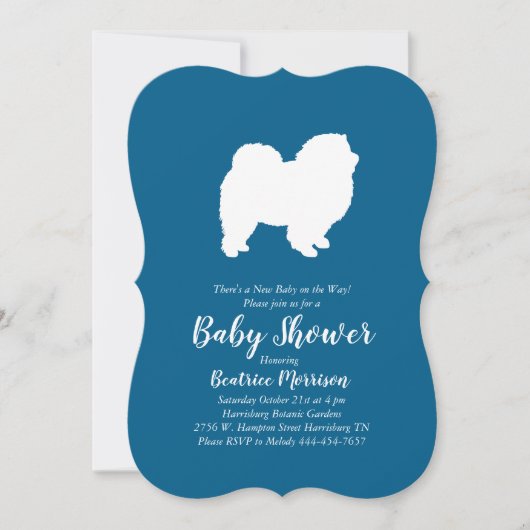 Chow Chow Dog Baby shower Boy Blue Kaart (Voorkant)