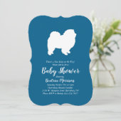 Chow Chow Dog Baby shower Boy Blue Kaart (Staand voorkant)