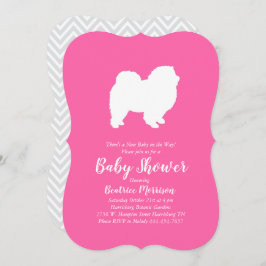 Chow Chow Dog Baby shower Girl Pink Kaart