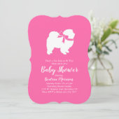 Chow Chow Dog Baby shower Girl Pink Kaart (Staand voorkant)