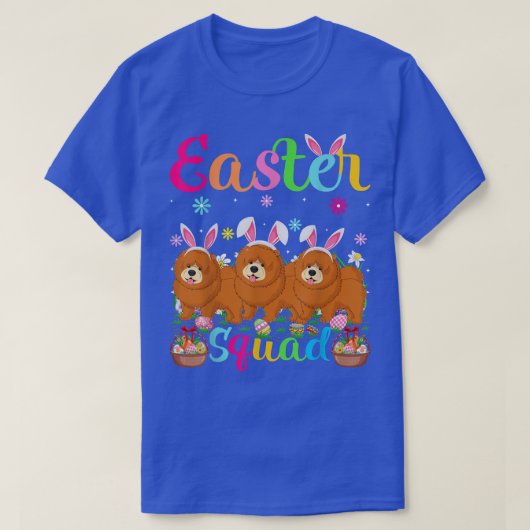 Chow Chow Dog Bunny Ear Easter Squad Chow Hap T-shirt (Design voorkant)