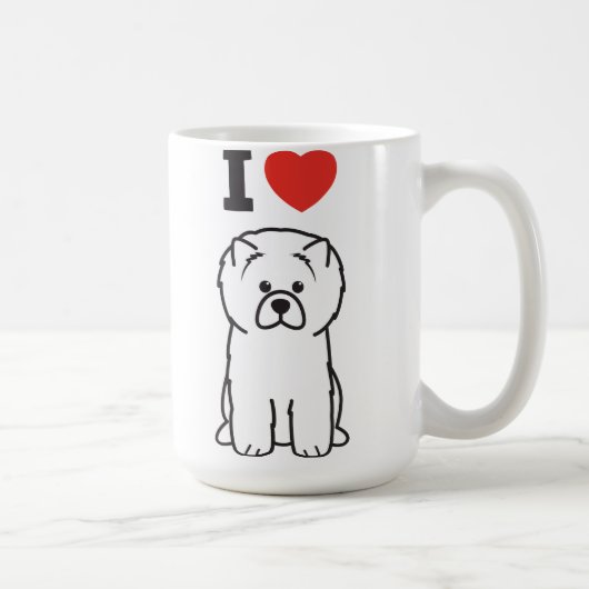 Chow Chow Dog Cartoon Koffiemok (Rechts)