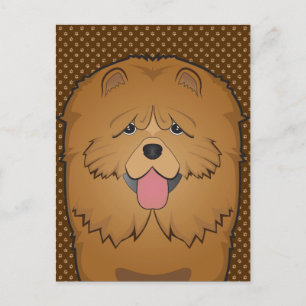 Chow Chow Dog Cartoon Paws Briefkaart