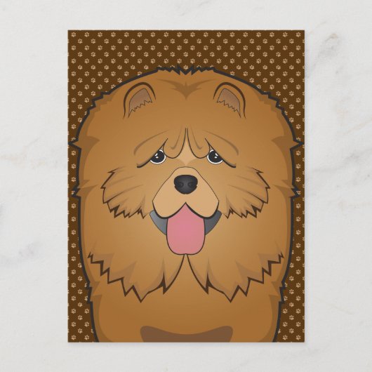 Chow Chow Dog Cartoon Paws Briefkaart (Voorkant)