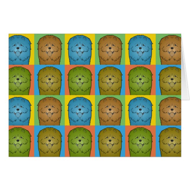 Chow Chow Dog Cartoon Pop-Art (Voorkant Horizontaal)