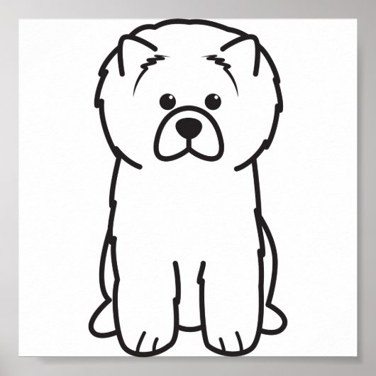 Chow Chow Dog Cartoon Poster (Voorkant)