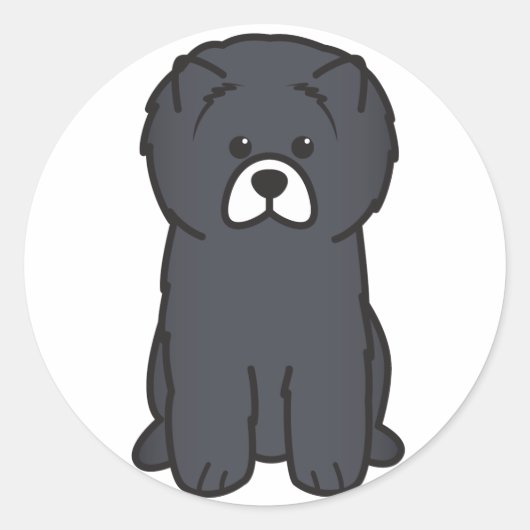 Chow Chow Dog Cartoon Ronde Sticker (Voorkant)
