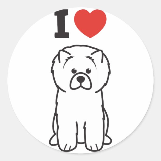 Chow Chow Dog Cartoon Ronde Sticker (Voorkant)