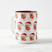 Chow Chow Dog Christmas Pattern Tweekleurige Koffiemok (Voorkant links)