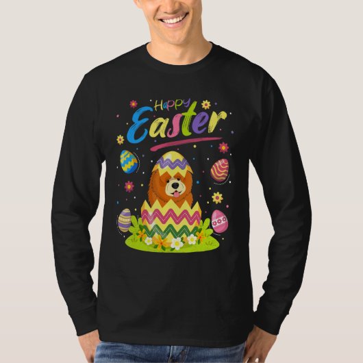 Chow Chow Dog Easter Chow Chow Happy Pasen T-shirt (Voorkant)
