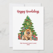 Chow Chow Dog Familie Kerstmis Feestdagenkaart (Voorkant)