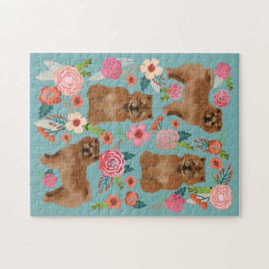 Chow Chow Dog Florals Legpuzzel (Horizontaal)