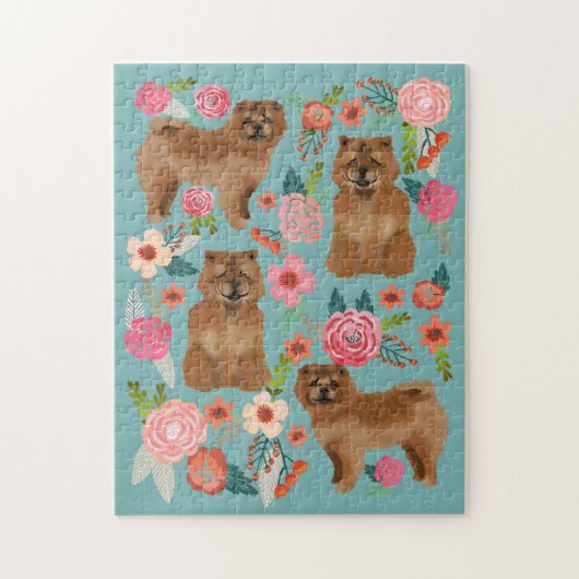 Chow Chow Dog  Florals Legpuzzel (Verticaal)