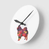 Chow Chow Dog Geometric Pattern Silhouette Multi Ronde Klok (Hoek)