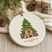 Chow Chow Dog Gepersonaliseerde Kerst Keramisch Ornament