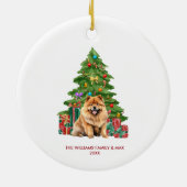 Chow Chow Dog Gepersonaliseerde Kerst Keramisch Ornament (Achterkant)