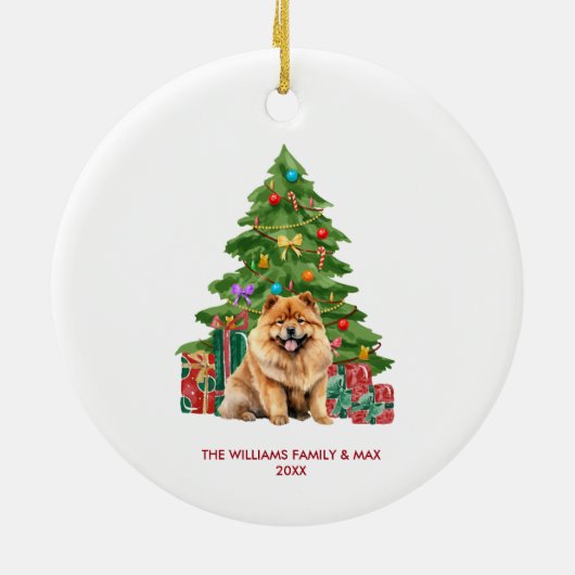 Chow Chow Dog Gepersonaliseerde Kerst Keramisch Ornament (Achterkant)