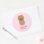 Chow Chow Dog Gift Label, Valentijnsdag Party Ronde Sticker (Envelop)