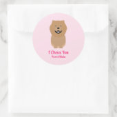 Chow Chow Dog Gift Label, Valentijnsdag Party Ronde Sticker (Tas)