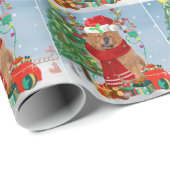 Chow Chow Dog in sneeuw met kerstcadeautjes Cadeaupapier (Rol Hoek)