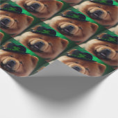 Chow Chow Dog in St. Patrick's Day Dress Cadeaupapier (Hoek)