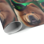 Chow Chow Dog in St. Patrick's Day Dress Cadeaupapier (Rol Hoek)