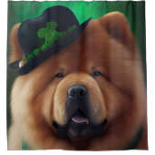Chow Chow Dog in St. Patrick's Day Dress Douchegordijn (Voorkant)