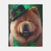 Chow Chow Dog in St. Patrick's Day Dress Fleece Deken (Voorkant)
