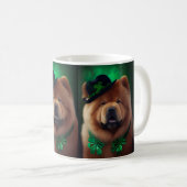 Chow Chow Dog in St. Patrick's Day Dress Koffiemok (Voorkant rechts)