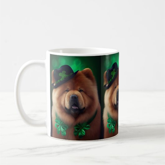 Chow Chow Dog in St. Patrick's Day Dress Koffiemok (Links)