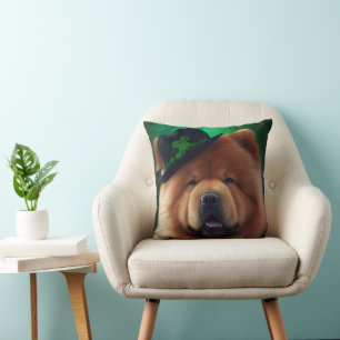 Chow Chow Dog in St. Patrick's Day Dress Kussen