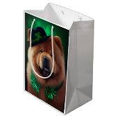 Chow Chow Dog in St. Patrick's Day Dress Medium Cadeauzakje (Achterkant Gekanteld)