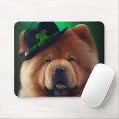 Chow Chow Dog in St. Patrick's Day Dress Muismat (Met muis)