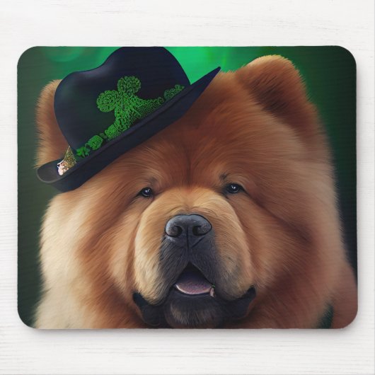 Chow Chow Dog in St. Patrick's Day Dress Muismat (Voorkant)