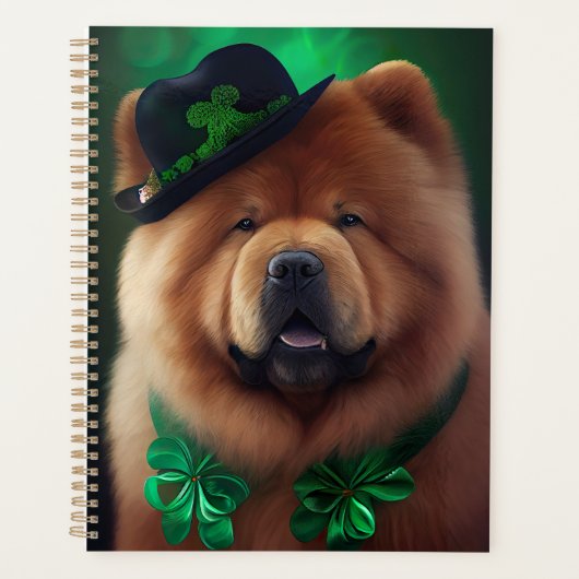 Chow Chow Dog in St. Patrick's Day Dress Planner (Voorkant)