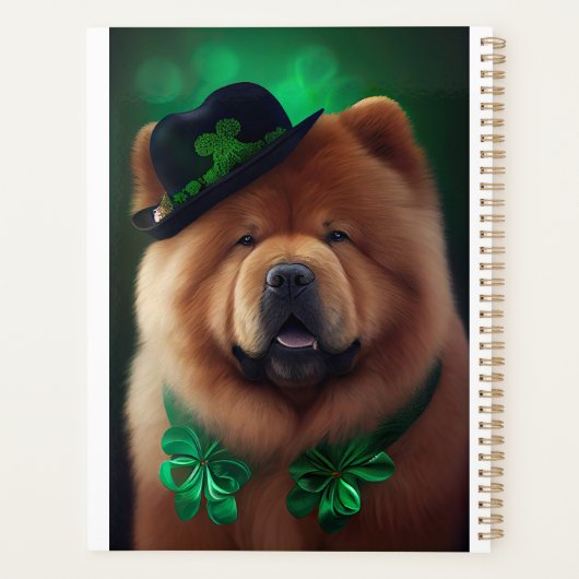 Chow Chow Dog in St. Patrick's Day Dress Planner (Achterkant)