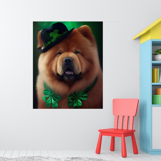 Chow Chow Dog in St. Patrick's Day Dress Poster (Kinderkamer 1)