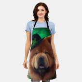Chow Chow Dog in St. Patrick's Day Dress Schort (Gedragen)