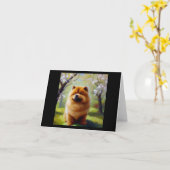 Chow Chow Dog Kaart (Gele Bloem)