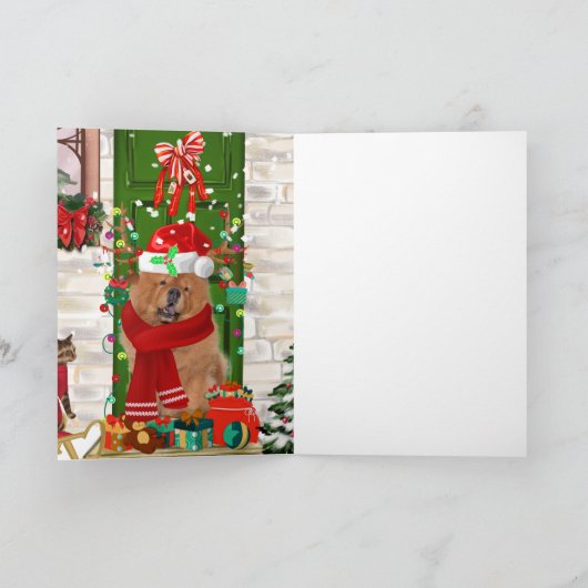Chow Chow Dog Kerstmis Kaart (Binnen)