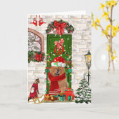 Chow Chow Dog Kerstmis Kaart (Gele Bloem)