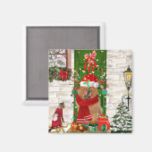 Chow Chow Dog Kerstmis Magneet (Voorkant / Achterkant)