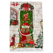 Chow Chow Dog Kerstmis Medium Cadeauzakje (Achterkant)