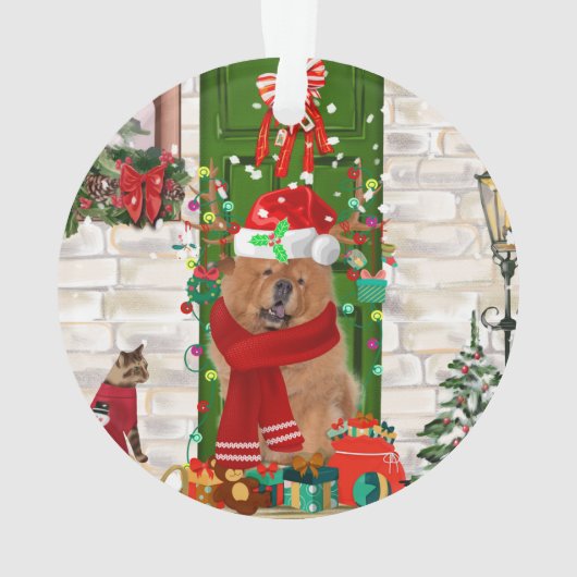 Chow Chow Dog Kerstmis Ornament (achterkant)