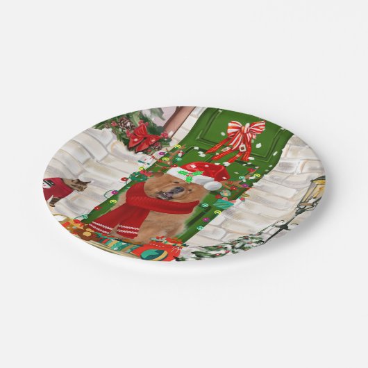 Chow Chow Dog Kerstmis Papieren Bordje (Gekanteld)