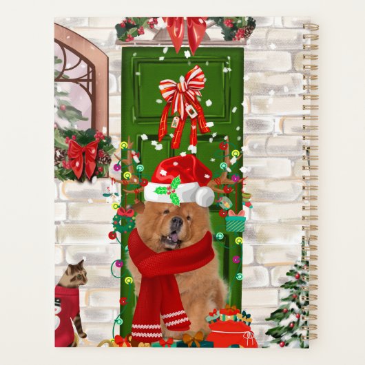 Chow Chow Dog Kerstmis Planner (Achterkant)