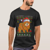 Chow Chow Dog Kerstverlichting Santa Lelijke Trui T-shirt (Voorkant)