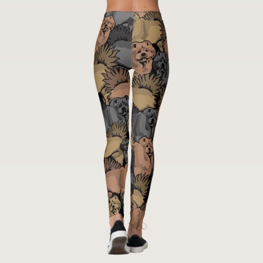 Chow Chow Dog Leggings gedrukt. (Achterkant)