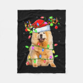 Chow Chow Dog Lover Xmas Lighting Santa Chow Chow Fleece Deken (Voorkant)