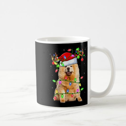 Chow Chow Dog Lover Xmas Lighting Santa Chow Chow Koffiemok (Rechts)